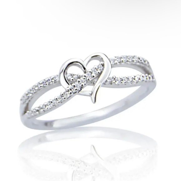NEW Silver Infinity Cross Heart Ring - Picture 8 of 10